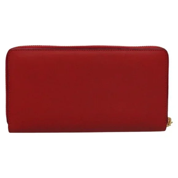 GUCCI Bamboo Long Wallet Leather Red 453158